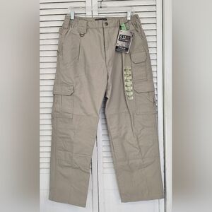 NWT 5.11 Tactical Men's Tactical Pants Cotton 34" Waist 28" Inseam Khaki 74251